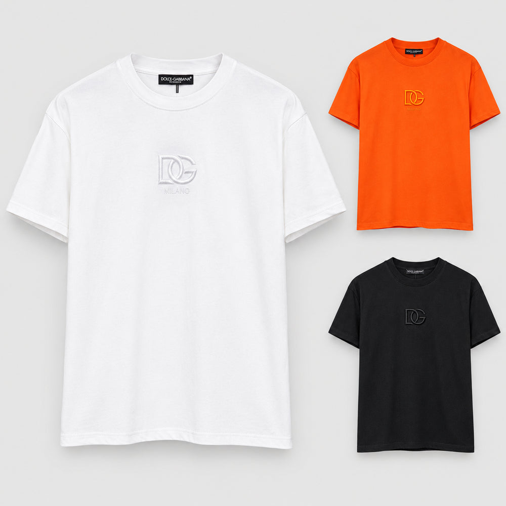 Streetwear Cotton T-Shirt #10 | Men's Black White Orange Tee