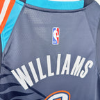 Oklahoma City Thunder 2025-26 city edition basketball jersey close-up of jersey number and player name in team colors for basketball fans