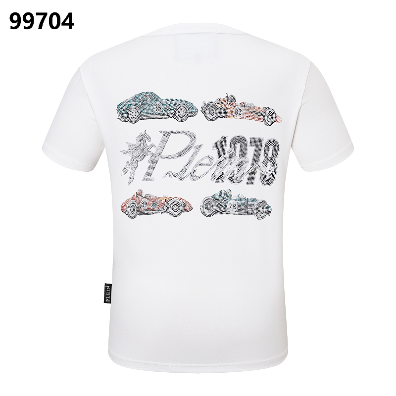 P**P Men's Slim Fit Shield Logo Streetwear T-Shirt | Black White