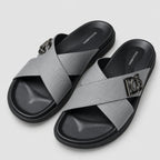 Grey Men's Slides #58 | Men's Streetwear
