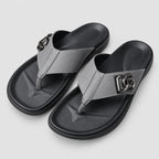 Grey Men's Slides #57 | Men's Streetwear