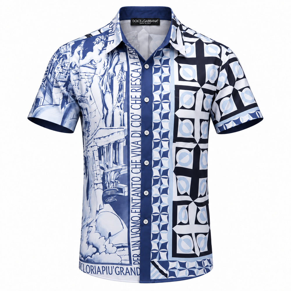 Blue Short Sleeve Shirt #9 | Men's Streetwear