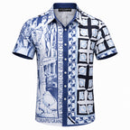 Blue Short Sleeve Shirt #9 | Men's Streetwear