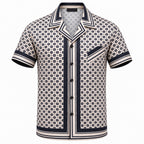White Monogram Short Sleeve Shirt | Men's Streetwear