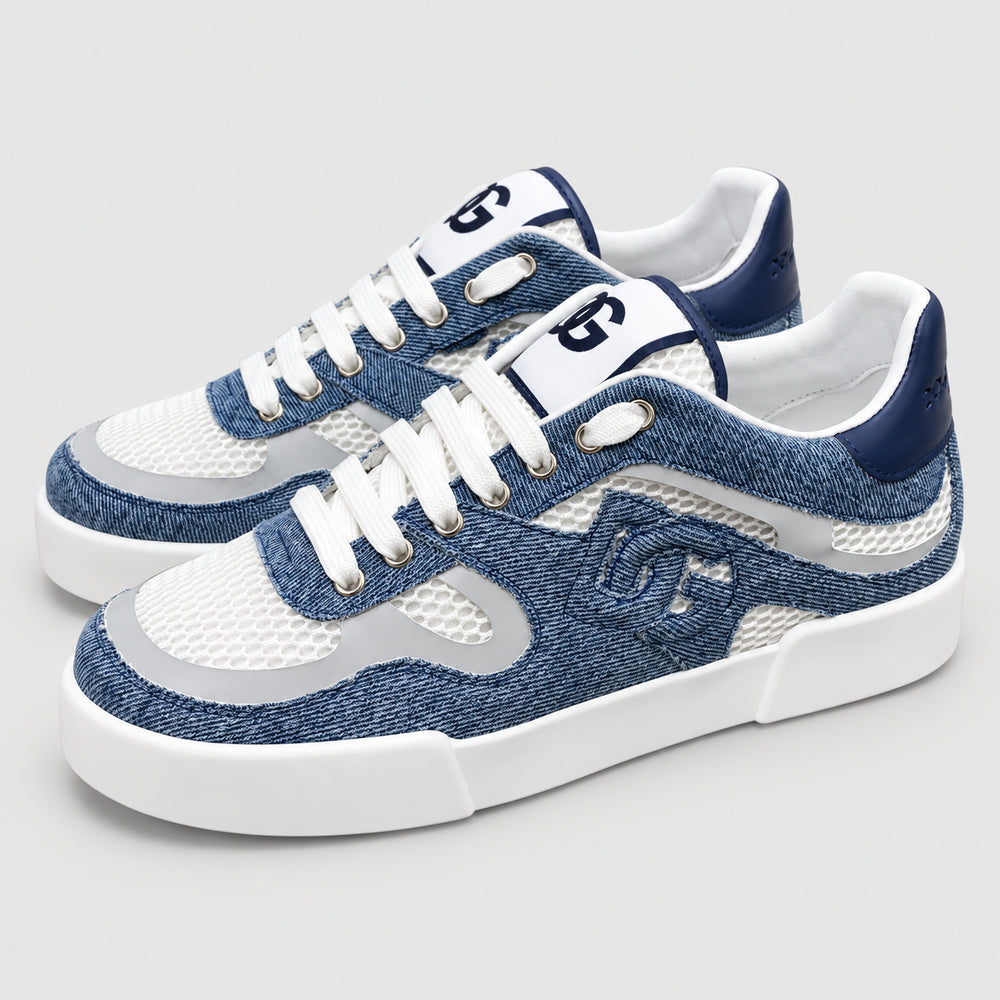2026 Premium Leather Casual Sneakers - Designer Unisex Shoes in Blue & Black