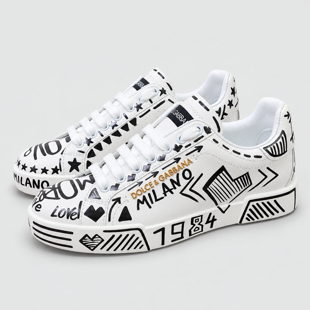 2026 Premium Leather Casual Sneakers - Designer Unisex Shoes in 2 White Styles