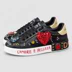 Black Leather Casual Sneakers #43 | Men's Streetwear