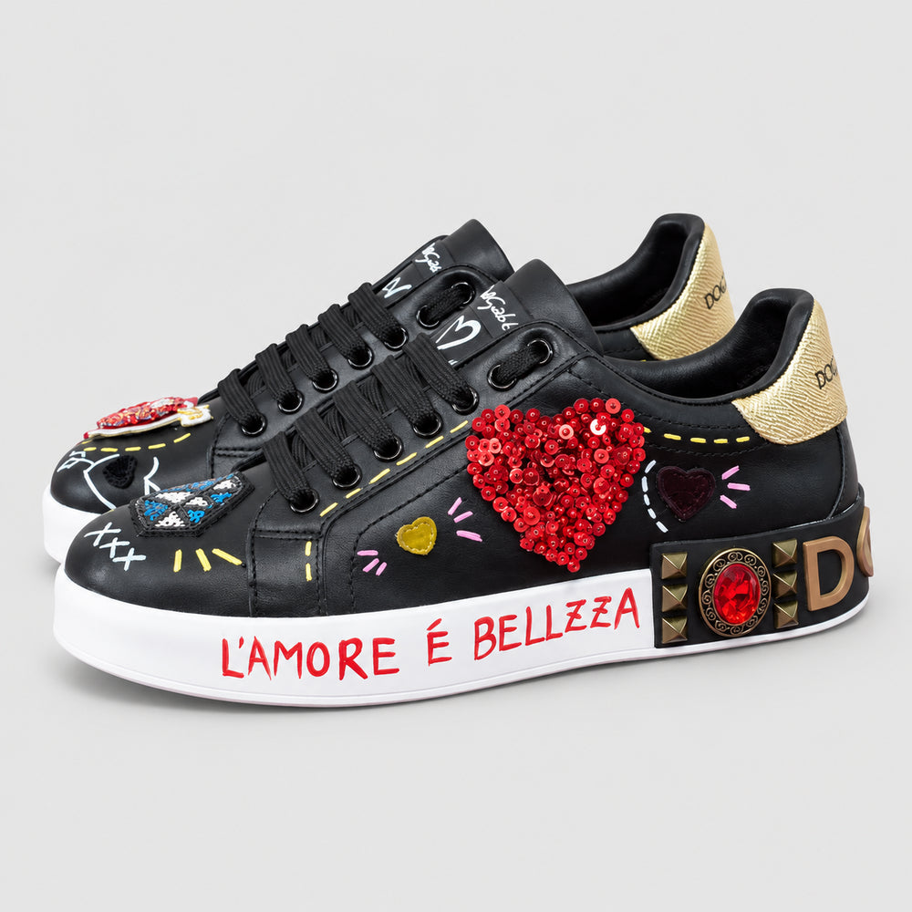 Black Leather Casual Sneakers #43 | Men's Streetwear
