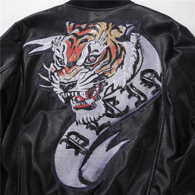 PP Black Leather Jacket #15 | Men's Streetwear