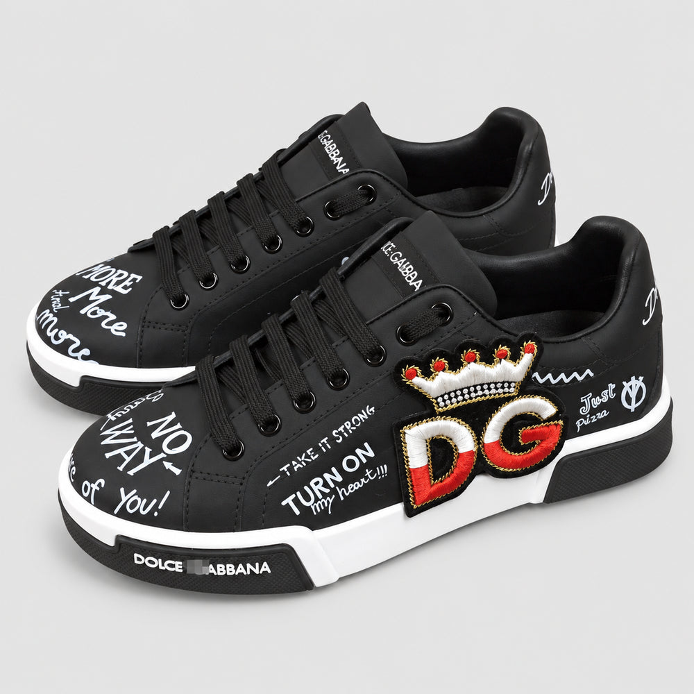 Black Leather Casual Sneakers #24 | Men's Streetwear