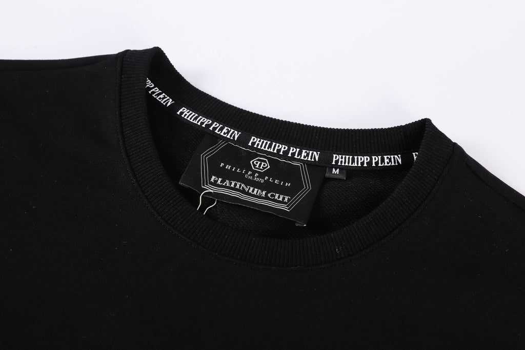 PP Black Cotton Sweatshirt #9027 | Men's Streetwear