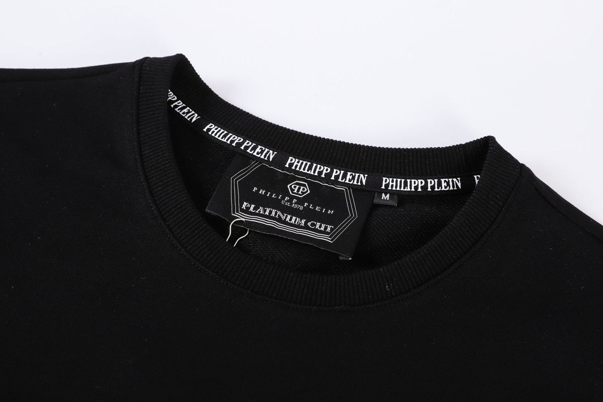 PP Black Cotton Sweatshirt #9027 | Men's Streetwear