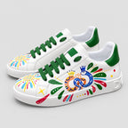 2026 Premium Leather Casual Sneakers - Designer Unisex Shoes in White & White/Green