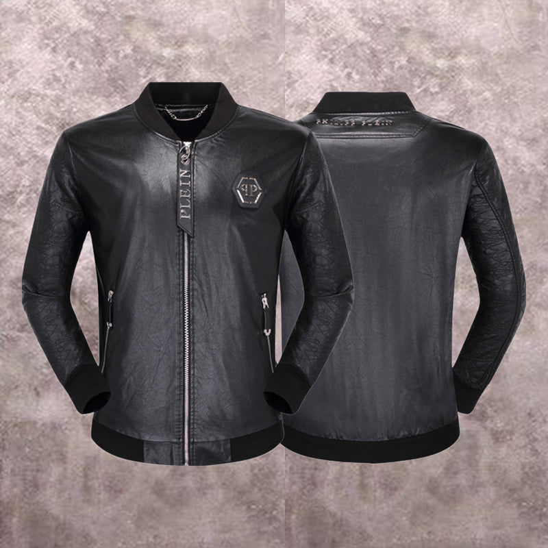 PP Black Leather Jacket #1 | Men's Streetwear