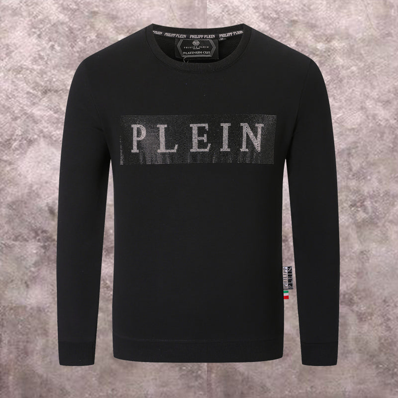 PP Black Cotton Sweatshirt #9027 | Men's Streetwear