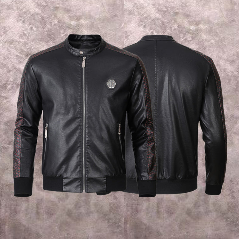 PP Black Leather Jacket #2 | Men's Streetwear