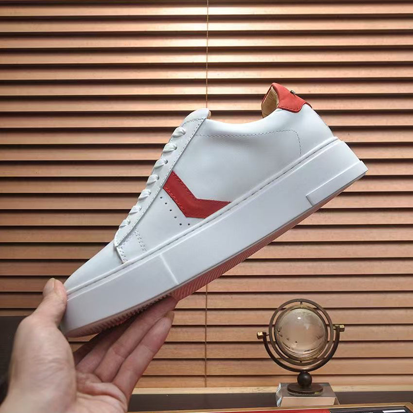 PP White & Red Casual Sneakers #4 | Men's Streetwear