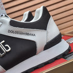 2026 Premium Leather Casual Sneakers - Designer Unisex Shoes in Black & Blue
