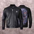 PP Black Leather Jacket #17 | Men's Streetwear