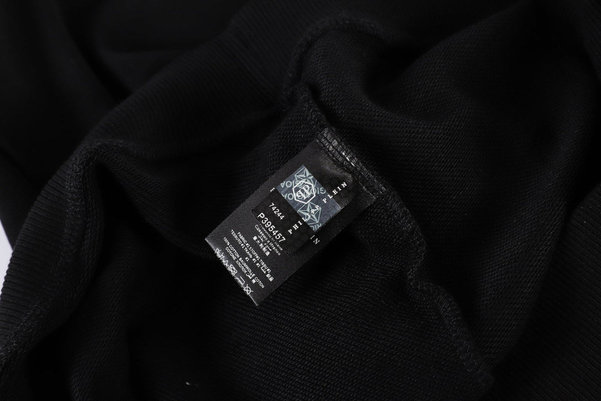 PP Black Cotton Sweatshirt #9027 | Men's Streetwear
