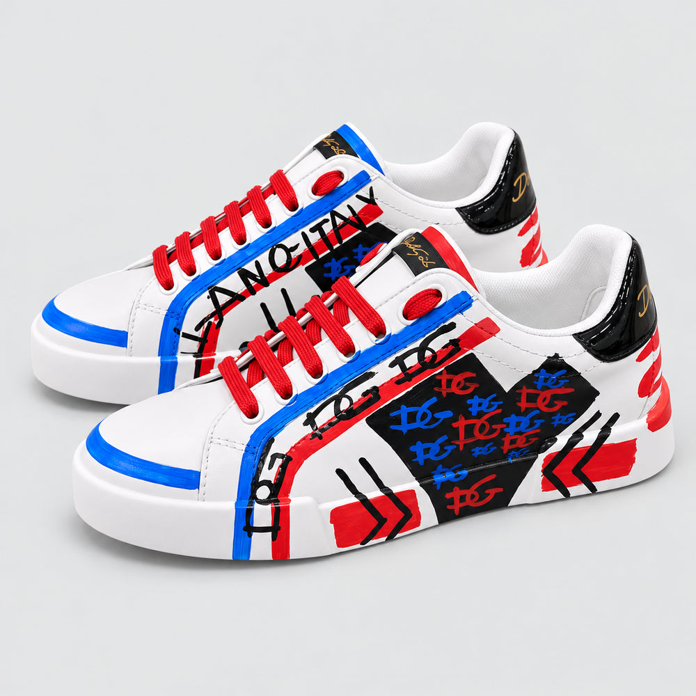 White & Red Casual Sneakers #1 | Streetwear Shoes