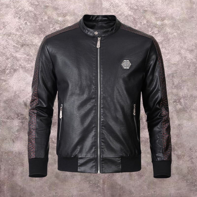 PP Black Leather Jacket #2 | Men's Streetwear
