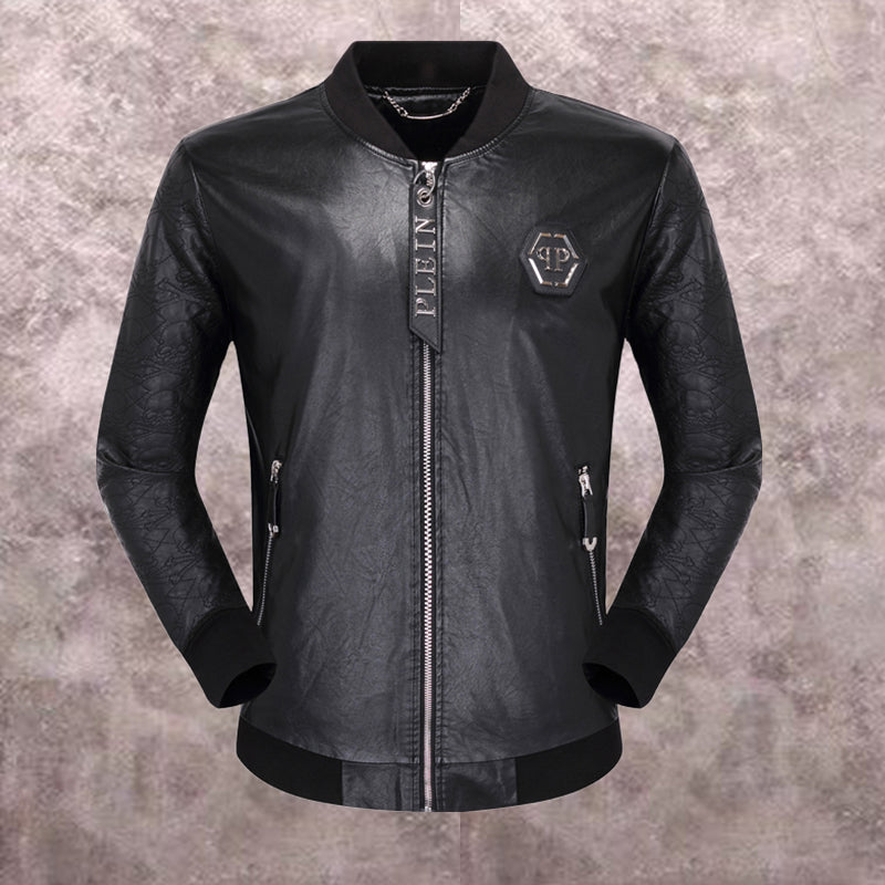PP Black Leather Jacket #1 | Men's Streetwear
