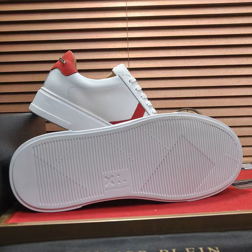 PP White & Red Casual Sneakers #4 | Men's Streetwear