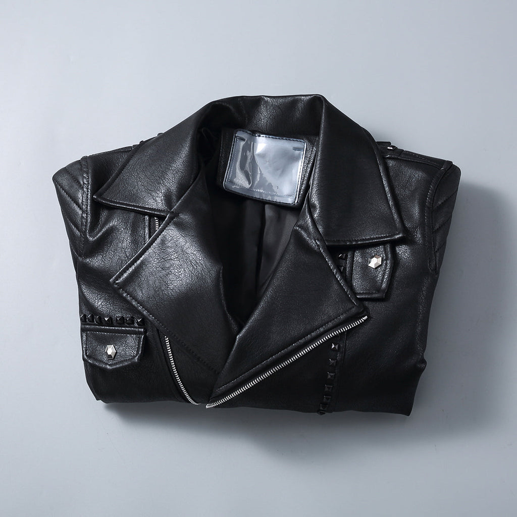 PP Black Leather Jacket #18 | Men's Streetwear