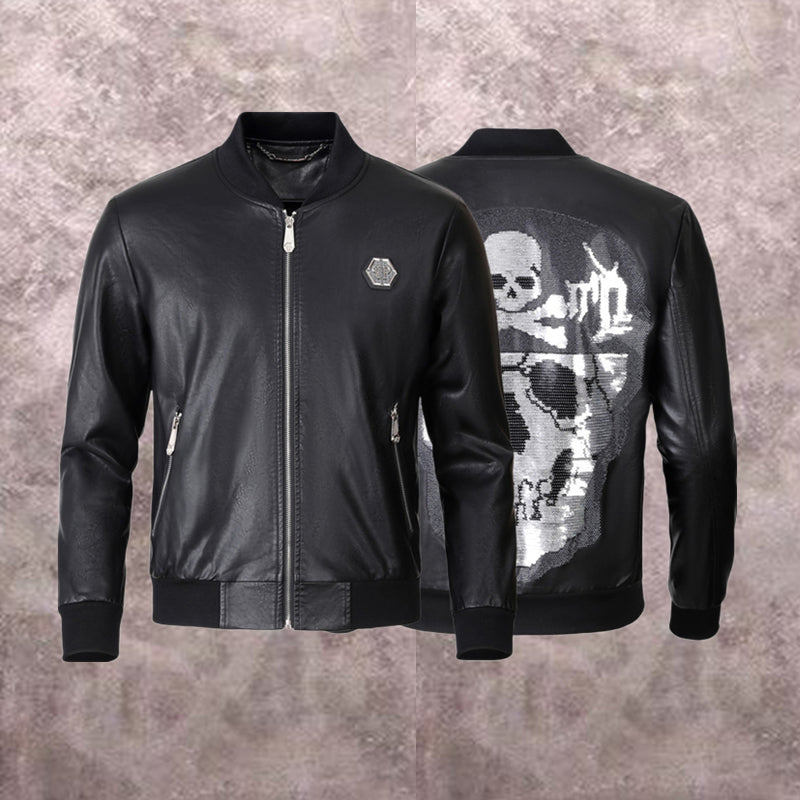 PP Black Leather Jacket #4 | Men's Streetwear