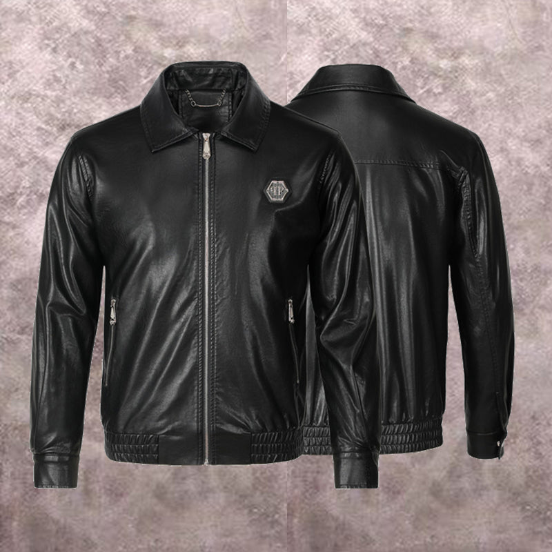 PP Black Leather Jacket #3 | Men's Streetwear