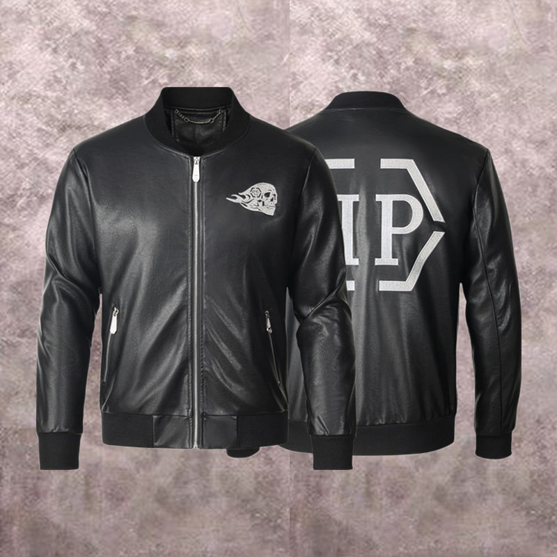 PP Black Leather Jacket #5 | Men's Streetwear
