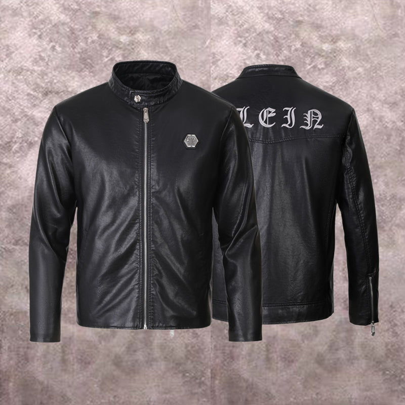 PP Black Leather Jacket #11 | Men's Streetwear