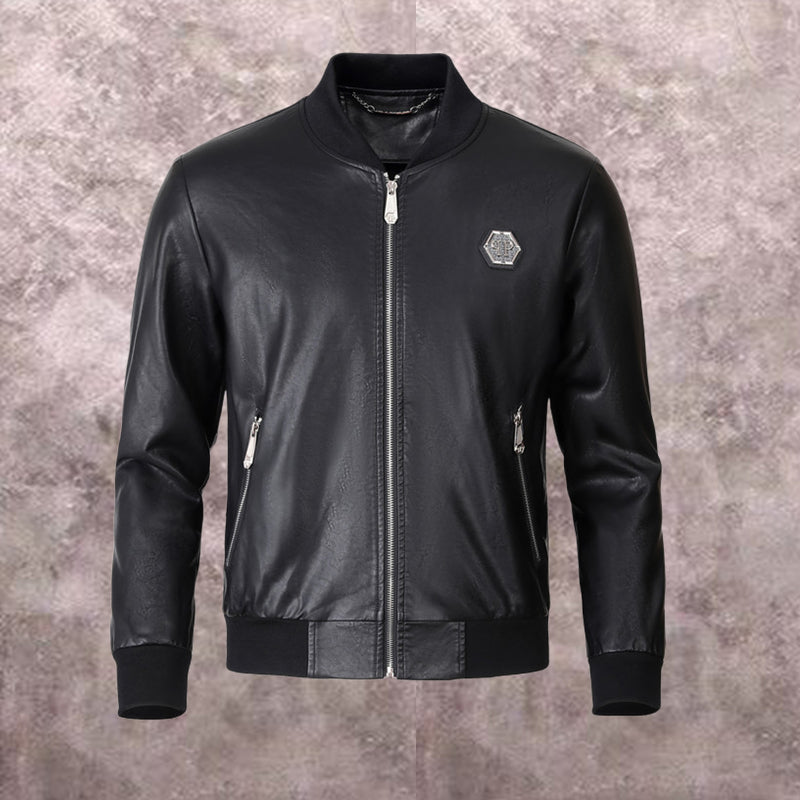 PP Black Leather Jacket #4 | Men's Streetwear