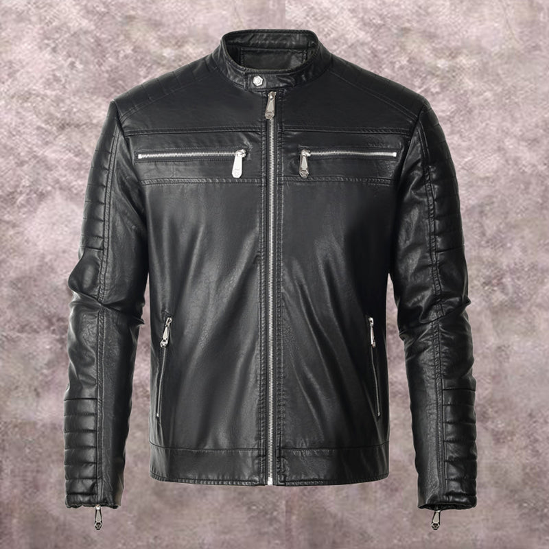 PP Black Leather Jacket #12 – Ref 4659 | Men's Streetwear