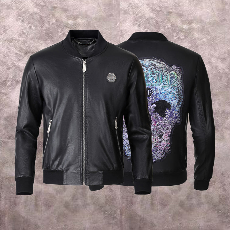 PP Black Leather Jacket #14 | Men's Streetwear