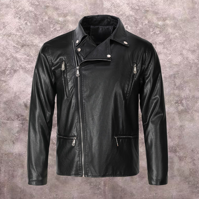 PP Black Leather Jacket #13 | Men's Streetwear