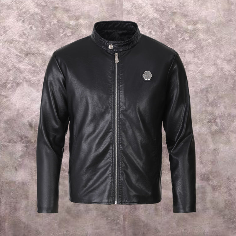 PP Black Leather Jacket #11 | Men's Streetwear