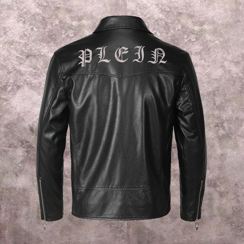 PP Black Leather Jacket #13 | Men's Streetwear