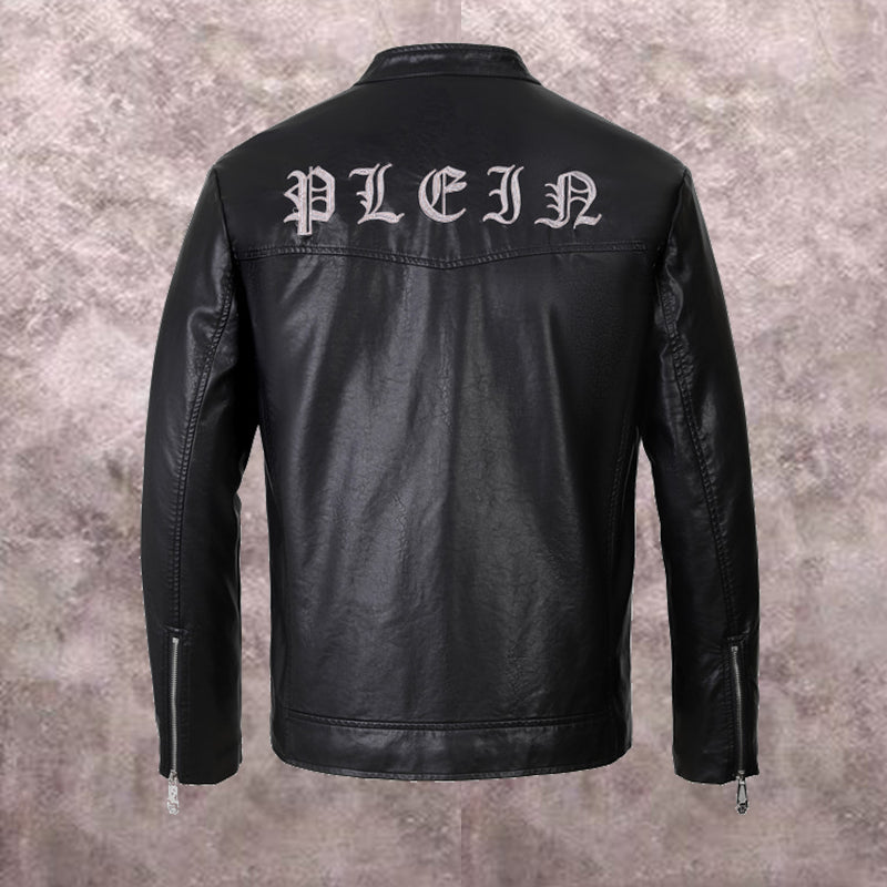 PP Black Leather Jacket #11 | Men's Streetwear