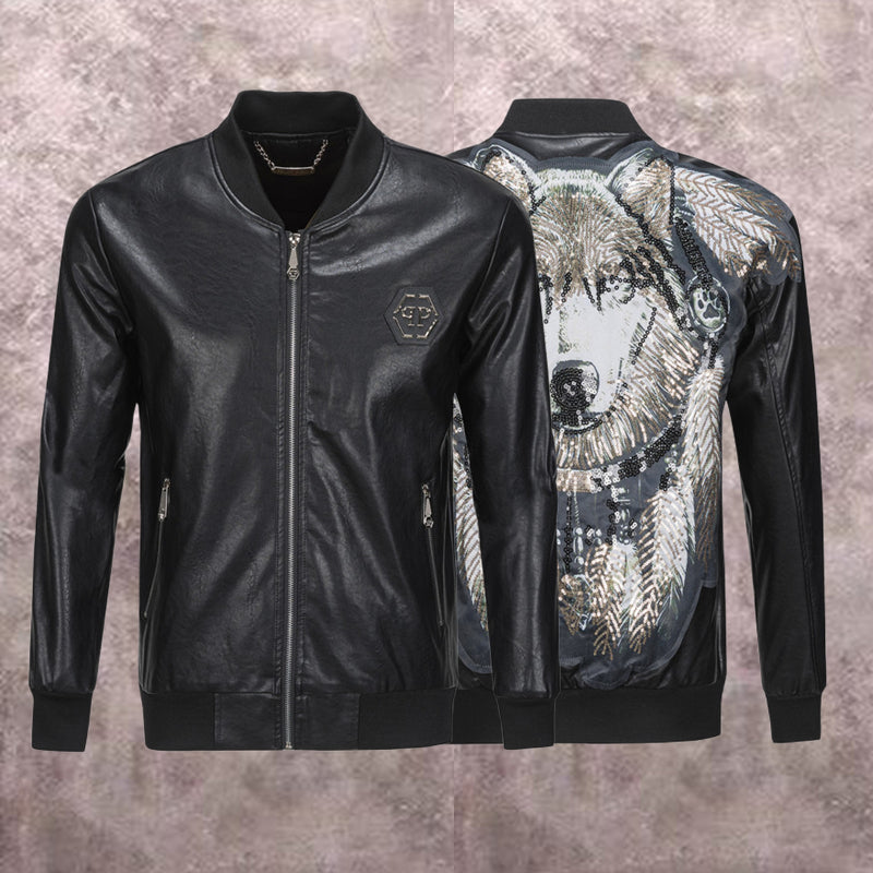 PP Black Leather Jacket #9 | Men's Streetwear