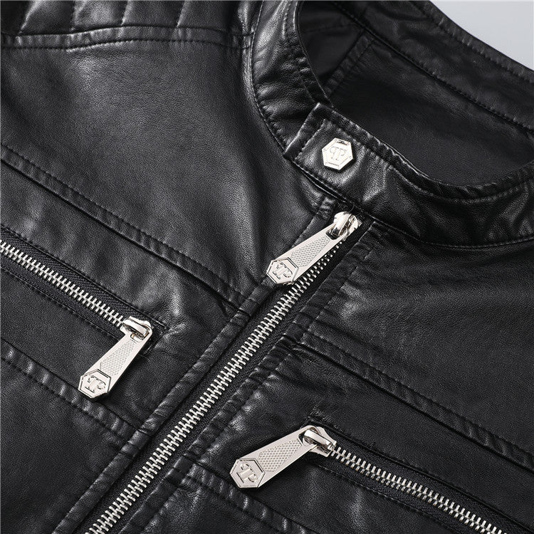 PP Black Leather Jacket #12 – Ref 4659 | Men's Streetwear