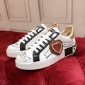 D*G White Leather Casual Sneakers #8 | Men's Streetwear