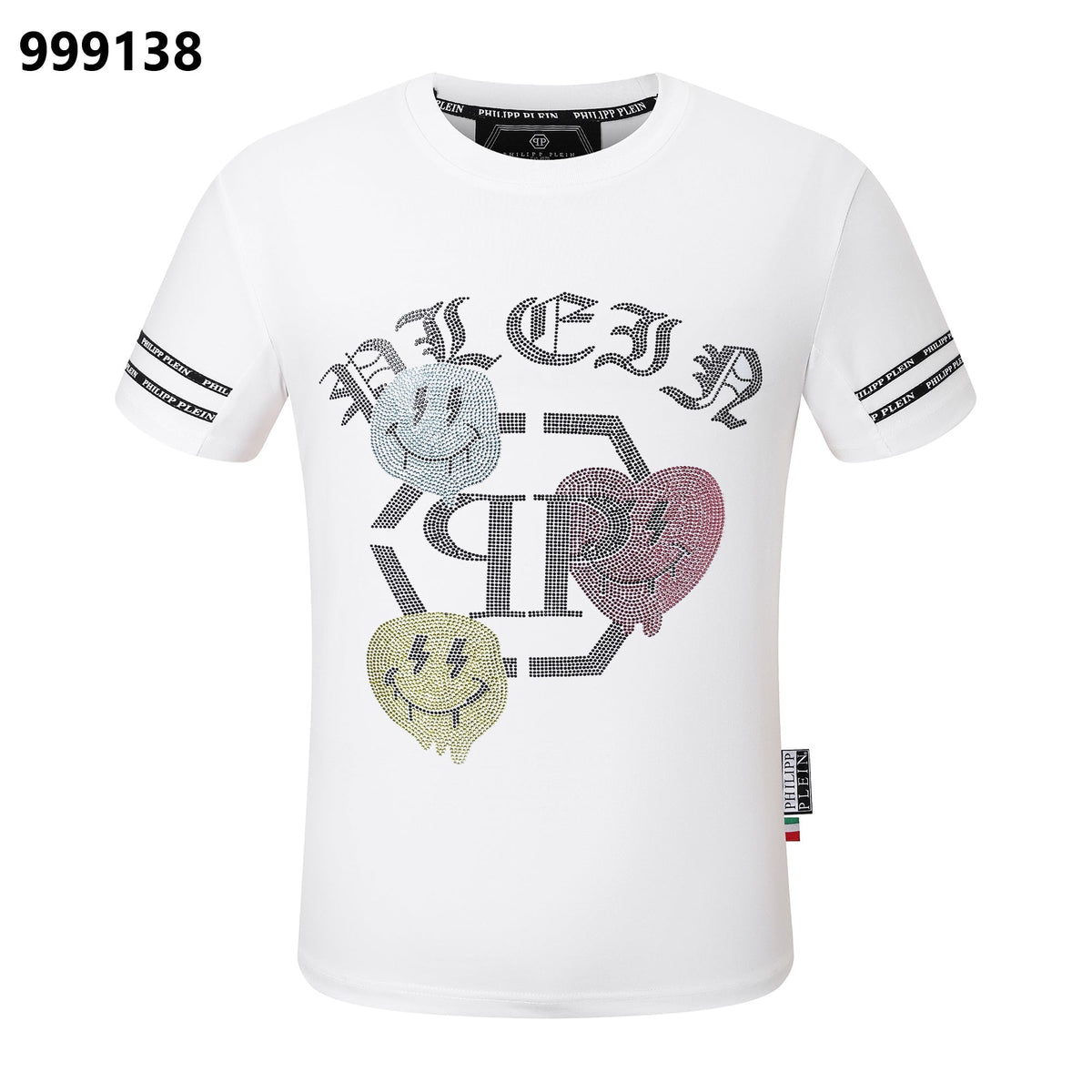 PP Men's Black Streetwear Cotton T-Shirt #71