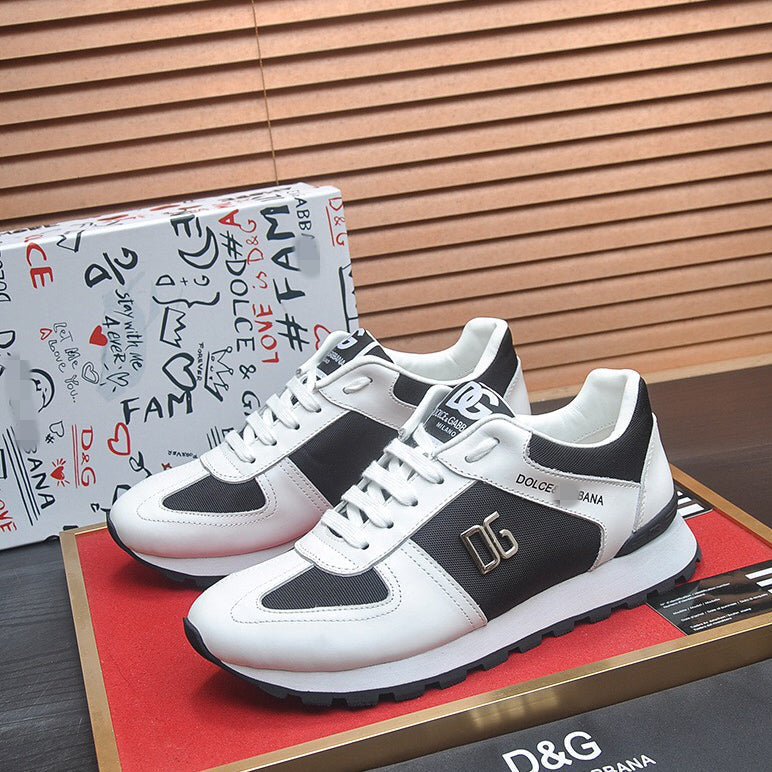 2026 Premium Leather Casual Sneakers - Designer Unisex Shoes in Black & Blue