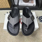 Grey Men's Slides #57 | Men's Streetwear