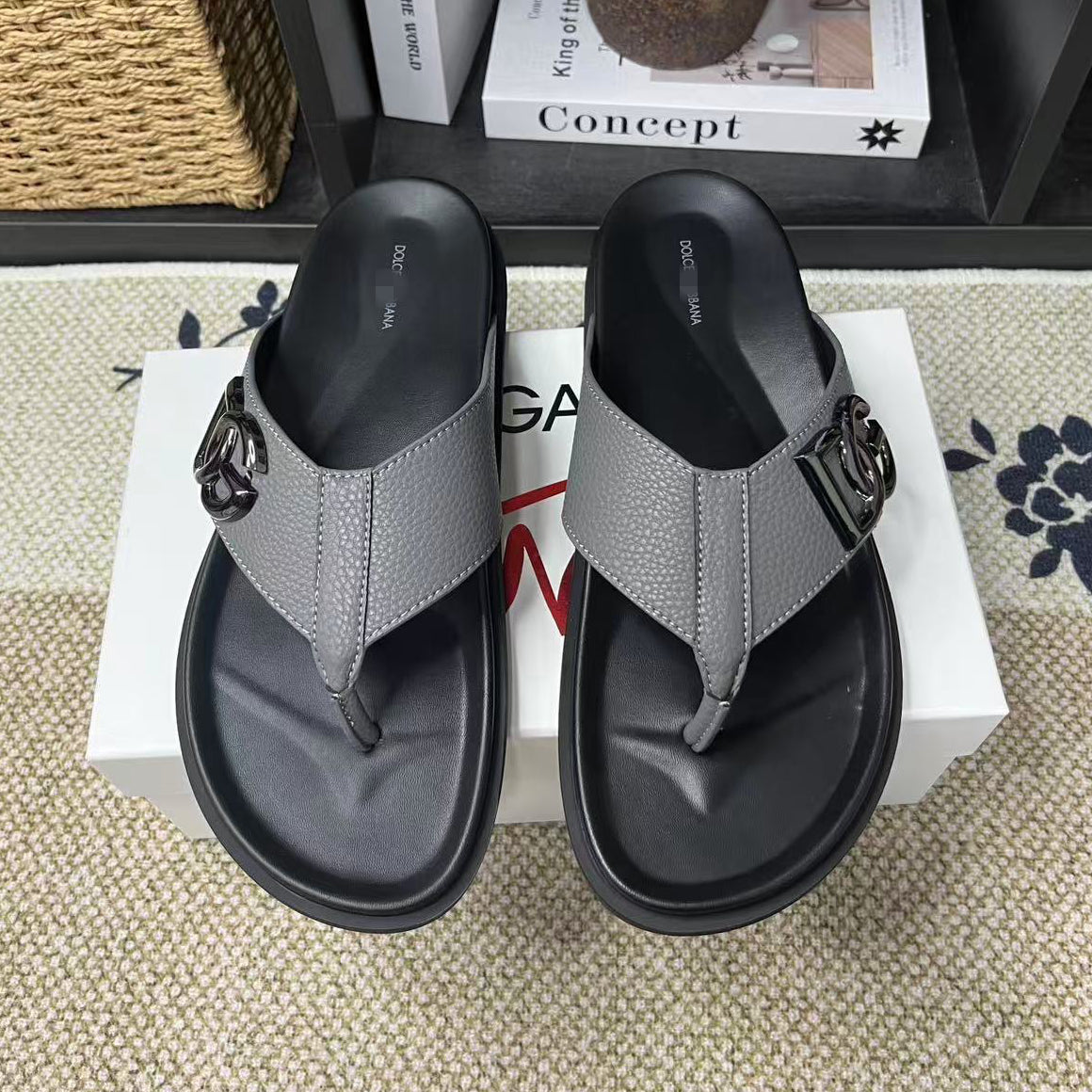 D*G Grey Men's Slides #57 | Men's Streetwear