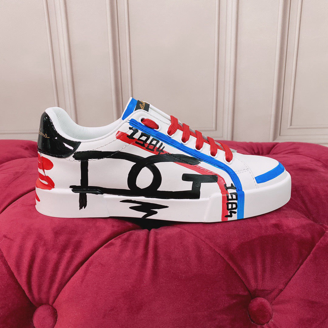 White & Red Casual Sneakers #1 | Streetwear Shoes