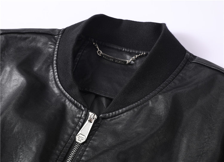 PP Black Leather Jacket #14 | Men's Streetwear