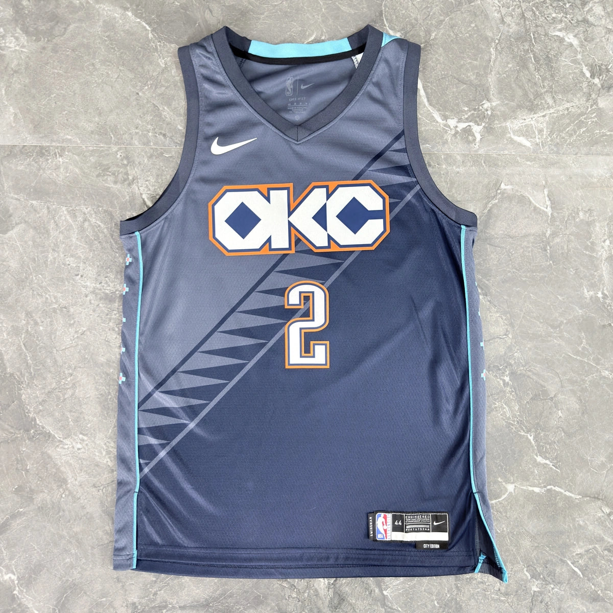 Shai Gilgeous-Alexander No.2 Oklahoma City Thunder City Edition Jersey 2025-26 NBA Authentic Swingman Jersey - View 1